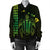 Hawaiian Map Kakau Turtle Polynesian Bomber Jacket - Green - AH - Polynesian Pride