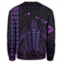 Hawaiian Map Kakau Turtle Polynesian Sweatshirt - Purple - AH - Polynesian Pride