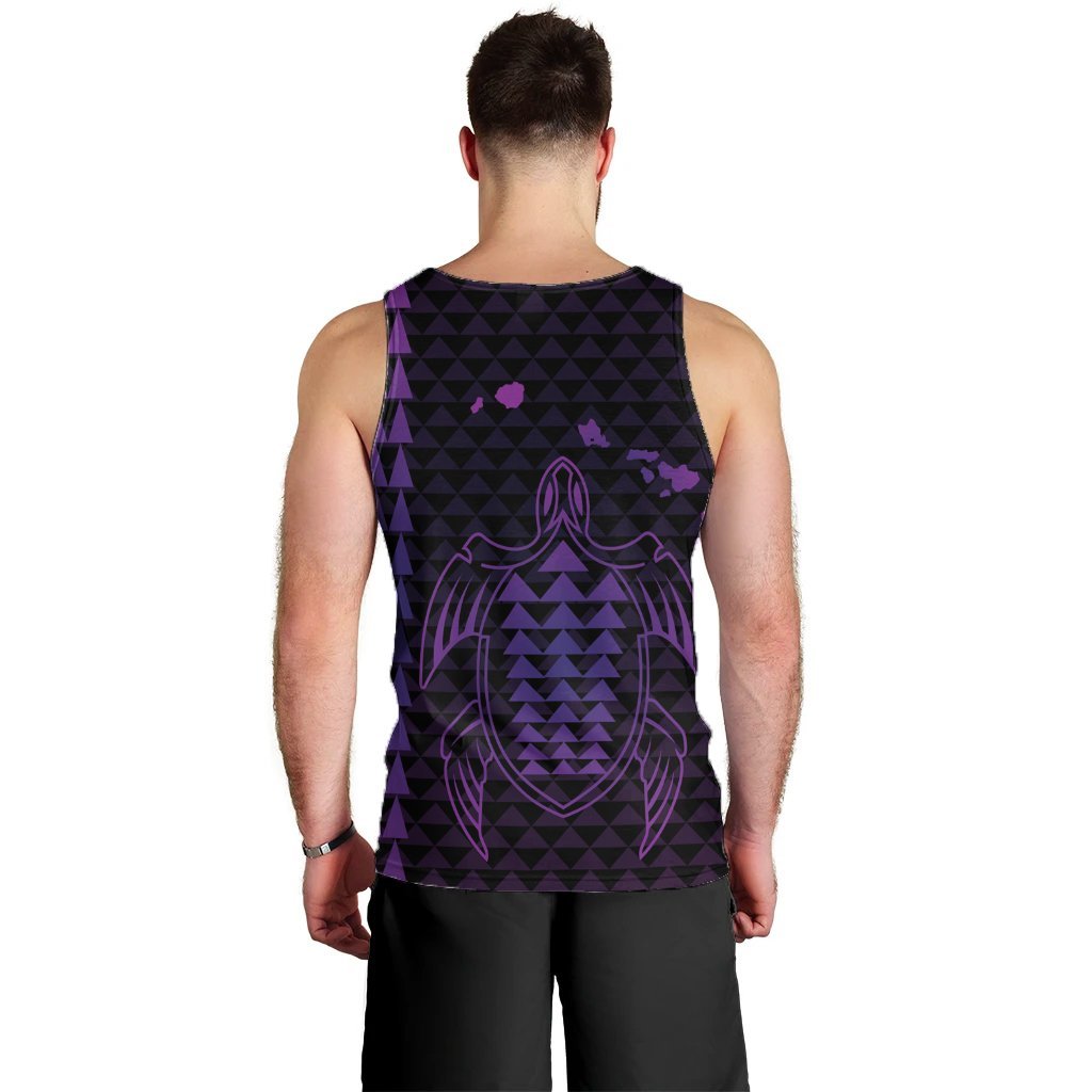 Hawaiian Map Kakau Turtle Polynesian Tank Top - Purple - AH - Polynesian Pride