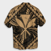 Hawaiian Map Kanaka Hibiscus Gold Polynesian Hawaiian Shirt - AH - Polynesian Pride