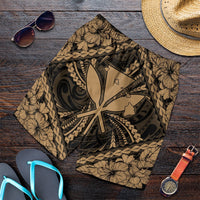 Hawaiian Map Kanaka Hibiscus Gold Polynesian Men's Shorts - AH Art - Polynesian Pride