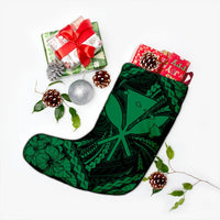 Hawaiian Map Kanaka Hibiscus Green Polynesian Christmas Stocking - AH - Polynesian Pride
