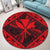 Hawaiian Map Kanaka Hibiscus Red Polynesian Round Carpet - AH - Polynesian Pride