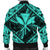 Hawaiian Map Kanaka Hibiscus Turquoise Polynesian Bomber Jacket - AH - Polynesian Pride