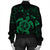 Hawaiian Map Kanaka Hibiscus Turtle Green Polynesian Bomber Jacket - AH - Polynesian Pride