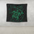 Hawaiian Map Kanaka Hibiscus Turtle Green Polynesian Tapestry - AH - Polynesian Pride