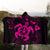 Hawaiian Map Kanaka Hibiscus Turtle Pink Polynesian Hooded Blanket - AH - Polynesian Pride