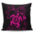 Hawaiian Map Kanaka Hibiscus Turtle Pink Polynesian Pillow Covers - AH Pillow Covers Black - Polynesian Pride