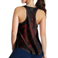 Hawaiian Map Kanaka Hibiscus Turtle Red Polynesian Racerback Tank - AH - Polynesian Pride