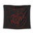 Hawaiian Map Kanaka Hibiscus Turtle Red Polynesian Tapestry - AH Wall Tapestry Black - Polynesian Pride