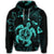 Hawaiian Map Kanaka Hibiscus Turtle Turquoise Polynesian Hoodie - Polynesian Pride