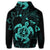 Hawaiian Map Kanaka Hibiscus Turtle Turquoise Polynesian Hoodie - Polynesian Pride