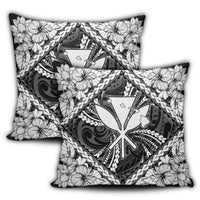 Hawaiian Map Kanaka Hibiscus White Polynesian Pillow Covers - AH - Polynesian Pride