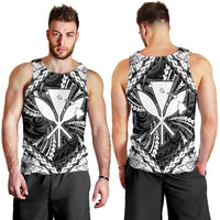 Hawaiian Map Kanaka Hibiscus White Polynesian Tank Top - AH - Polynesian Pride