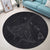 Hawaiian Map Kanaka Manta Ray Polynesian Round Carpet Gray - AH - Polynesian Pride