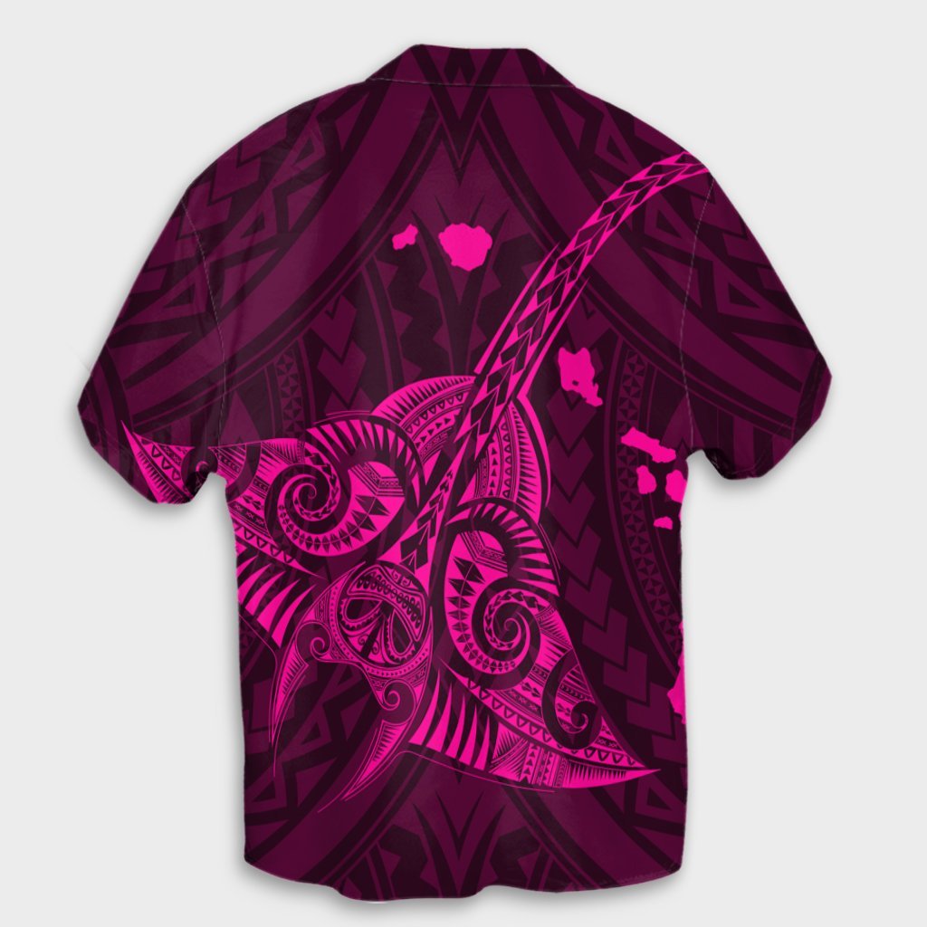 Hawaiian Map Kanaka Manta Ray Polynesian Hawaiian Shirt Pink - AH - Polynesian Pride