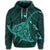 Hawaiian Map Kanaka Manta Ray Polynesian Hoodie Turquoise - Polynesian Pride