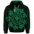 Hawaiian Map Kanaka Turtles Circle Style Green Polynesian Hoodie - Polynesian Pride