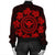 Hawaiian Map Kanaka Turtles Circle Style Red Polynesian Bomber Jacket - AH - Polynesian Pride