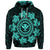 Custom Hawaiian Map Kanaka Turtles Circle Style Turquoise Polynesian Hoodie - Polynesian Pride