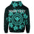 Custom Hawaiian Map Kanaka Turtles Circle Style Turquoise Polynesian Hoodie - Polynesian Pride