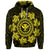 Custom Hawaiian Map Kanaka Turtles Circle Style Yellow Polynesian Hoodie - Polynesian Pride