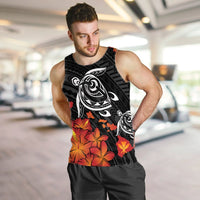 Hawaiian Map Kanaka Turtles Hibiscus Plumeria Tank Top - AH - Polynesian Pride