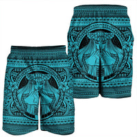 Hawaiian Map Madame Pele Kanaka Plumeria Polynesian Men's Shorts Blue AH - Polynesian Pride
