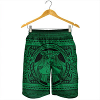 Hawaiian Map Madame Pele Kanaka Plumeria Polynesian Men's Shorts Green AH - Polynesian Pride
