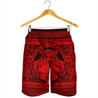 Hawaiian Map Madame Pele Kanaka Plumeria Polynesian Men's Shorts Red AH - Polynesian Pride
