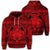 Hawaiian Map Madame Pele Kanaka Plumeria Polynesian Hoodie Red Unisex Art - Polynesian Pride