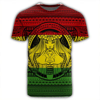 Hawaiian Map Madame Pele Kanaka Plumeria Polynesian T Shirt Reggae - Polynesian Pride