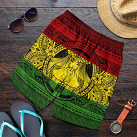 Hawaiian Map Madame Pele Kanaka Plumeria Polynesian Men's Shorts Reggae AH Art - Polynesian Pride