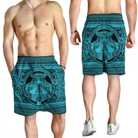 Hawaiian Map Madame Pele Mauna Kea Plumeria Polynesian Men's Shorts Blue AH - Polynesian Pride