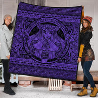Hawaiian Map Madame Pele Mauna Kea Plumeria Polynesian Premium Quilts Purple AH - Polynesian Pride