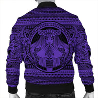 Hawaiian Map Madame Pele Mauna Kea Plumeria Polynesian Bomber Jacket Purple AH - Polynesian Pride