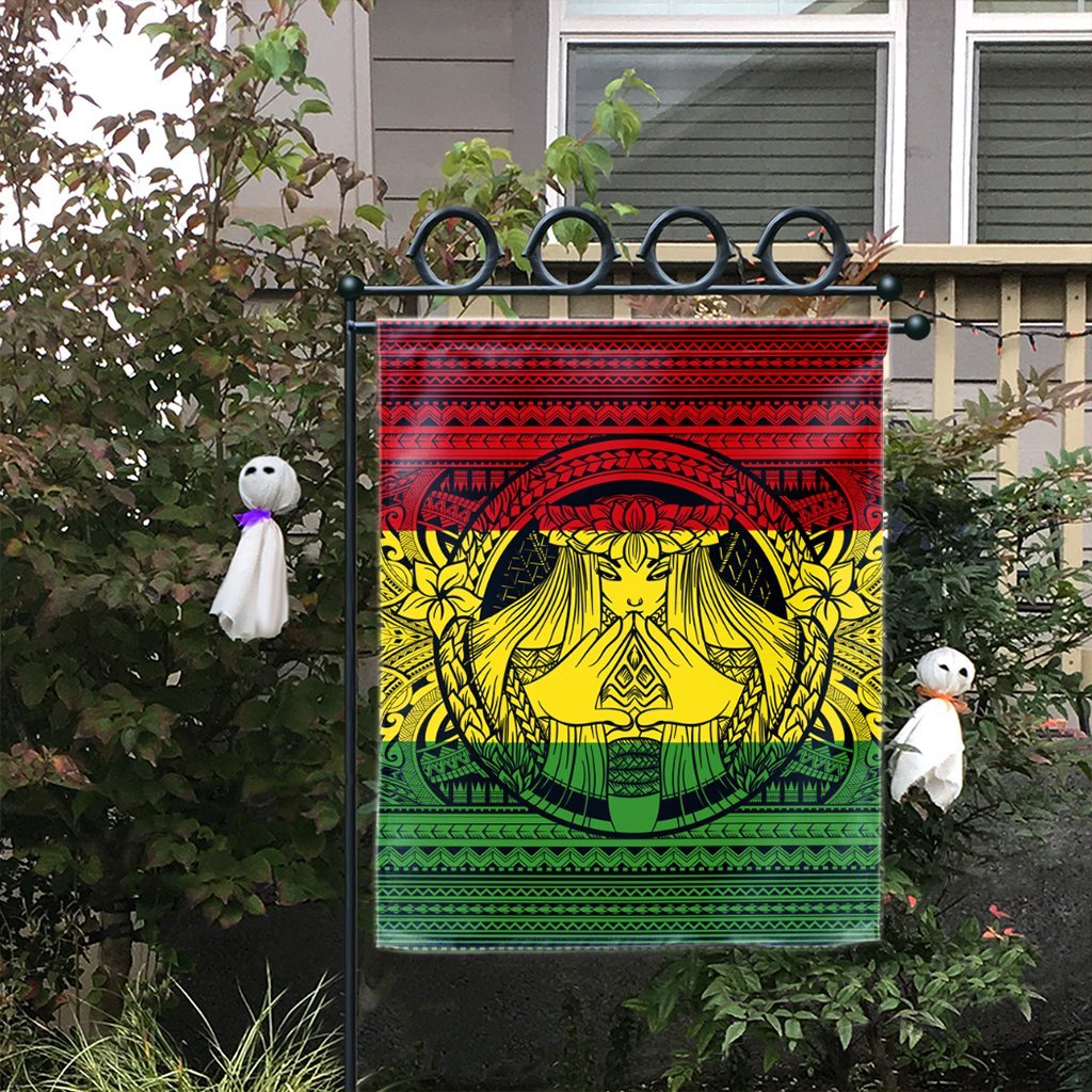 Hawaiian Map Madame Pele Mauna Kea Plumeria Polynesian Flag Reggae AH - Polynesian Pride