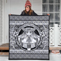 Hawaiian Map Madame Pele Mauna Kea Plumeria Polynesian Premium Quilts White AH - Polynesian Pride