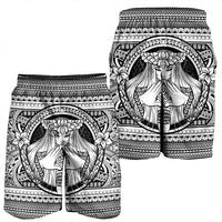 Hawaiian Map Madame Pele Mauna Kea Plumeria Polynesian Men's Shorts White AH - Polynesian Pride