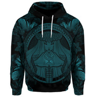 Custom Hawaiian Map Madame Pele Polynesian Hoodie Blue - Polynesian Pride