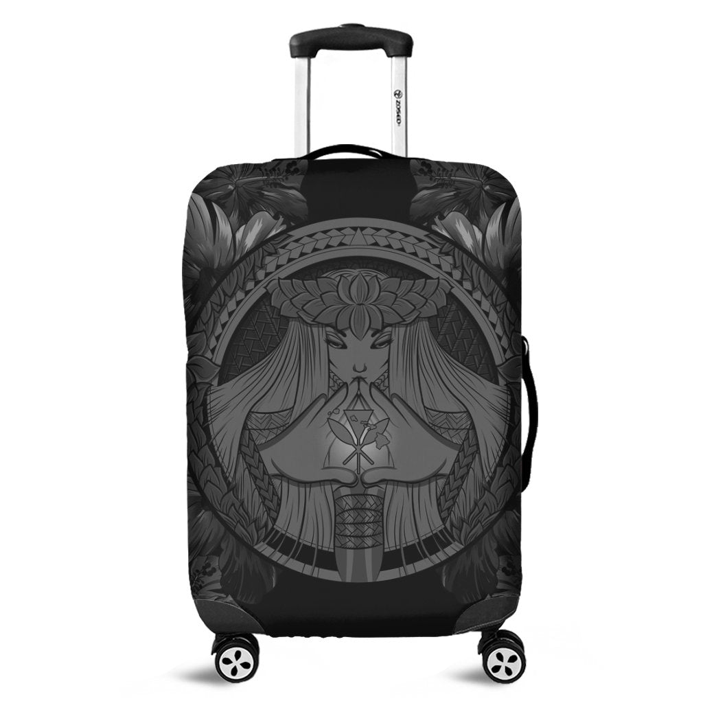 Hawaiian Map Madame Pele Polynesian Luggage Covers Gray AH Black - Polynesian Pride