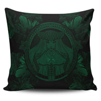 Hawaiian Map Madame Pele Polynesian Pillow Covers Green AH Pillow Covers Black - Polynesian Pride