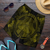 Hawaiian Map Madame Pele Polynesian Men's Shorts Yellow AH Art - Polynesian Pride