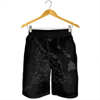 Hawaiian Map Manta Ray Gray Polynesian Men's Shorts - AH - Polynesian Pride
