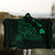 Hawaiian Map Manta Ray Green Polynesian Hooded Blanket - AH - Polynesian Pride