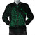 Hawaiian Map Manta Ray Green Polynesian Bomber Jacket - AH Black Unisex - Polynesian Pride