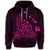 Hawaiian Map Manta Ray Pink Polynesian Hoodie - Polynesian Pride