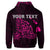 Custom Hawaiian Map Manta Ray Pink Polynesian Hoodie - Polynesian Pride