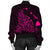 Hawaiian Map Manta Ray Pink Polynesian Bomber Jacket - AH - Polynesian Pride