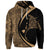 Custom Hawaiian Map Manta Ray Polynesian Hoodie Gold - Polynesian Pride